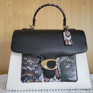 Coach Black and White Crossbody Bag with Gold Accent